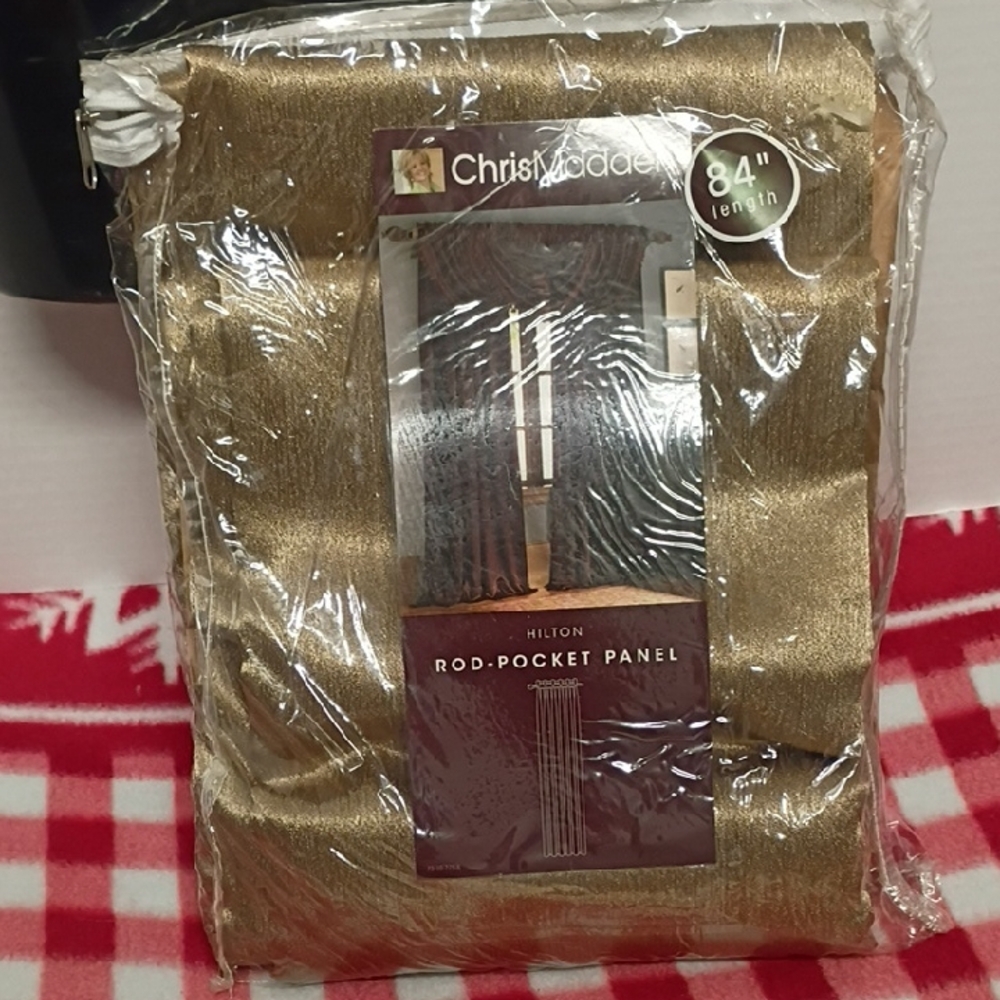 Chris Madden Gold Rod-Pocket Panel Curtain